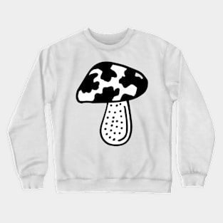 Black and White Forest Mushroom Doodle Art Crewneck Sweatshirt